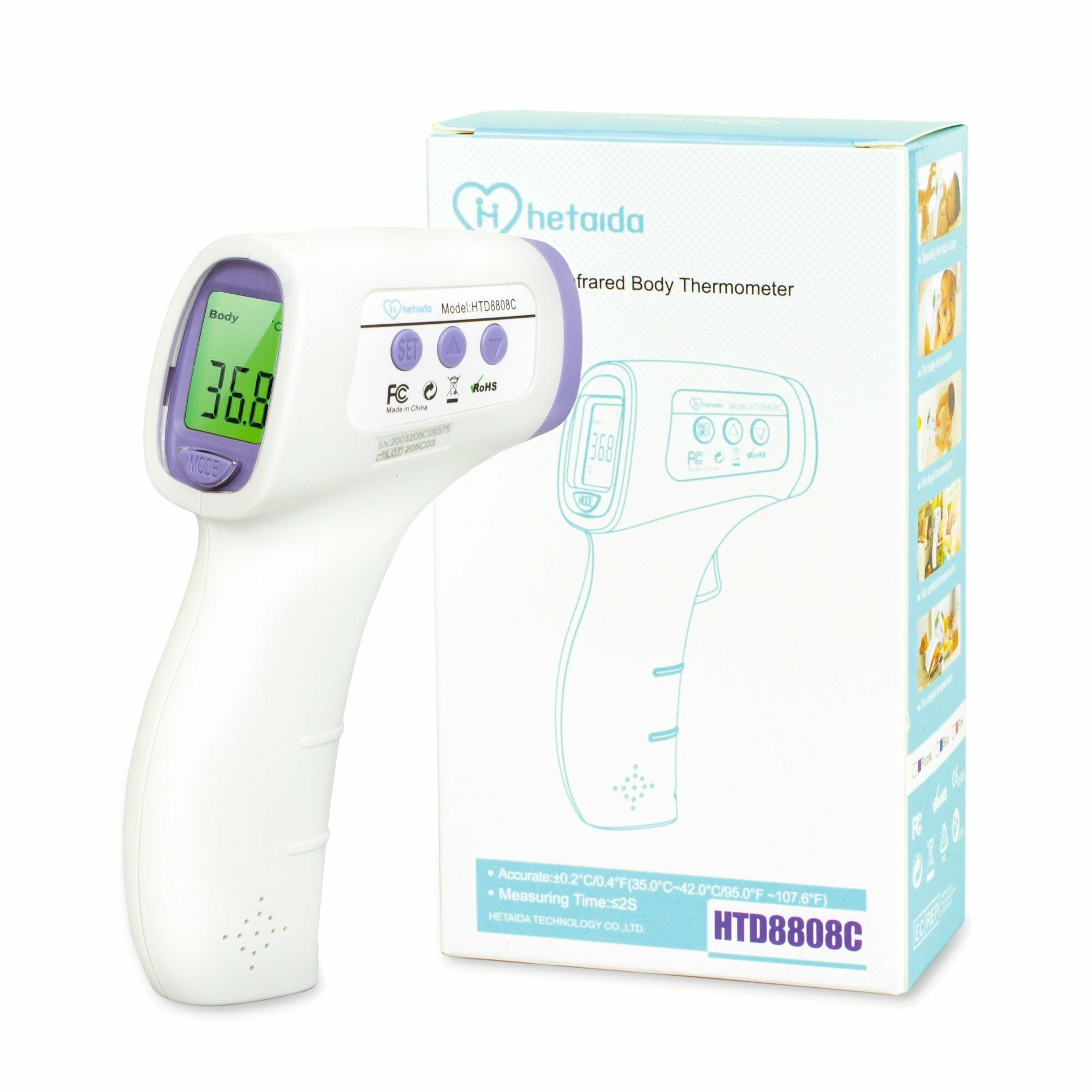 E-shop HeTaiDa HTD8808C Bezdotykový teplomer, s meraním zo vzdialenosti 15 cm