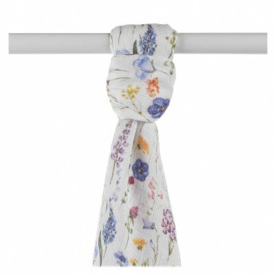 E-shop XKKO BMB Bambusová osuška Digi - Blue Wildflowers, 90x100, 1ks