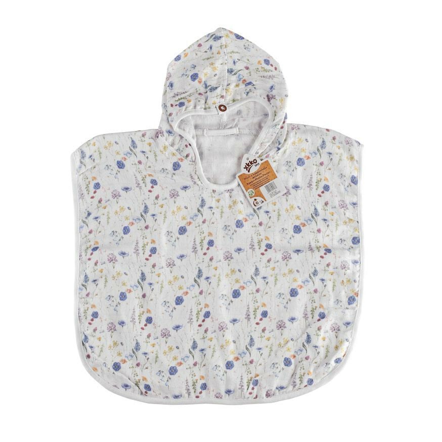 E-shop XKKO BMB Digi - Blue Wildflowers, Bambusové pončo, veľkosť 1, 1-2roky