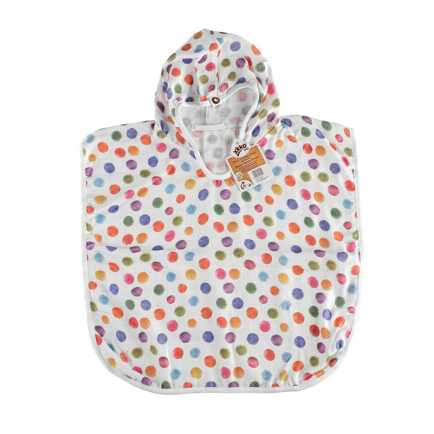 E-shop XKKO BMB Digi - Watercolour Polka Dots, Bambusové pončo, veľkosť 1, 1-2roky