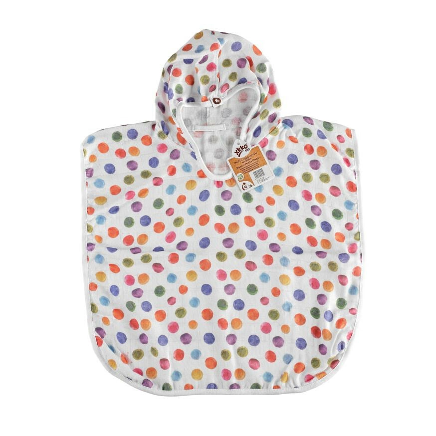 E-shop XKKO BMB Digi - Watercolour Polka Dots, Bambusové pončo, veľkosť 2, 2-3roky