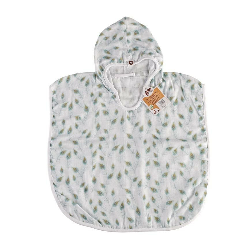 E-shop XKKO BMB Digi - Peacock Feathers, Bambusové pončo, veľkosť 1, 1-2roky