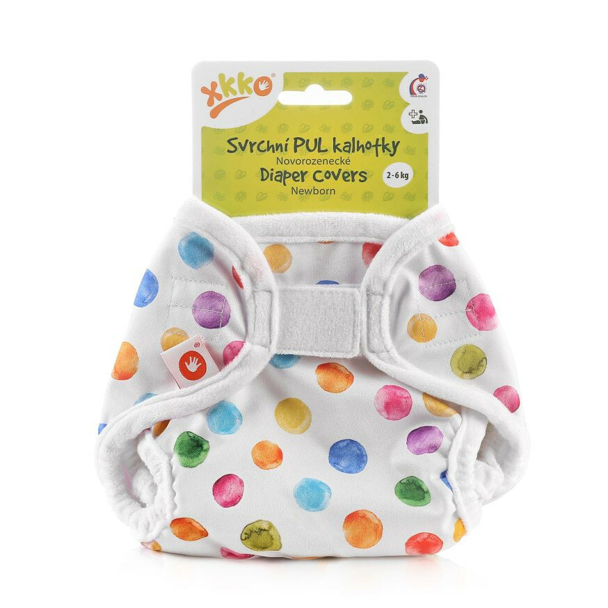 E-shop XKKO Vrchné plienkové nohavičky, Newborn - Watercolour Polka Dots