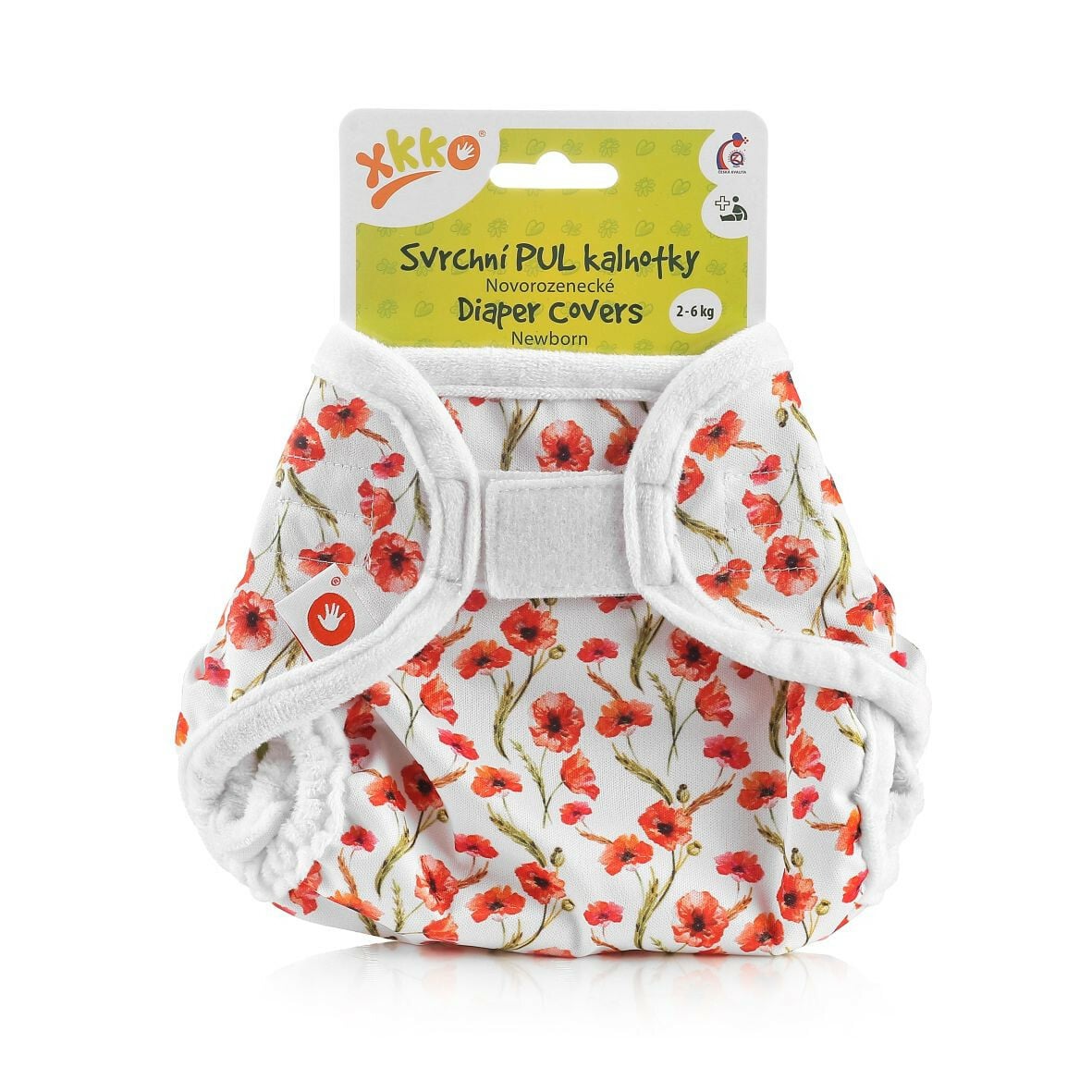 E-shop XKKO Vrchné plienkové nohavičky, Newborn - Red Poppies