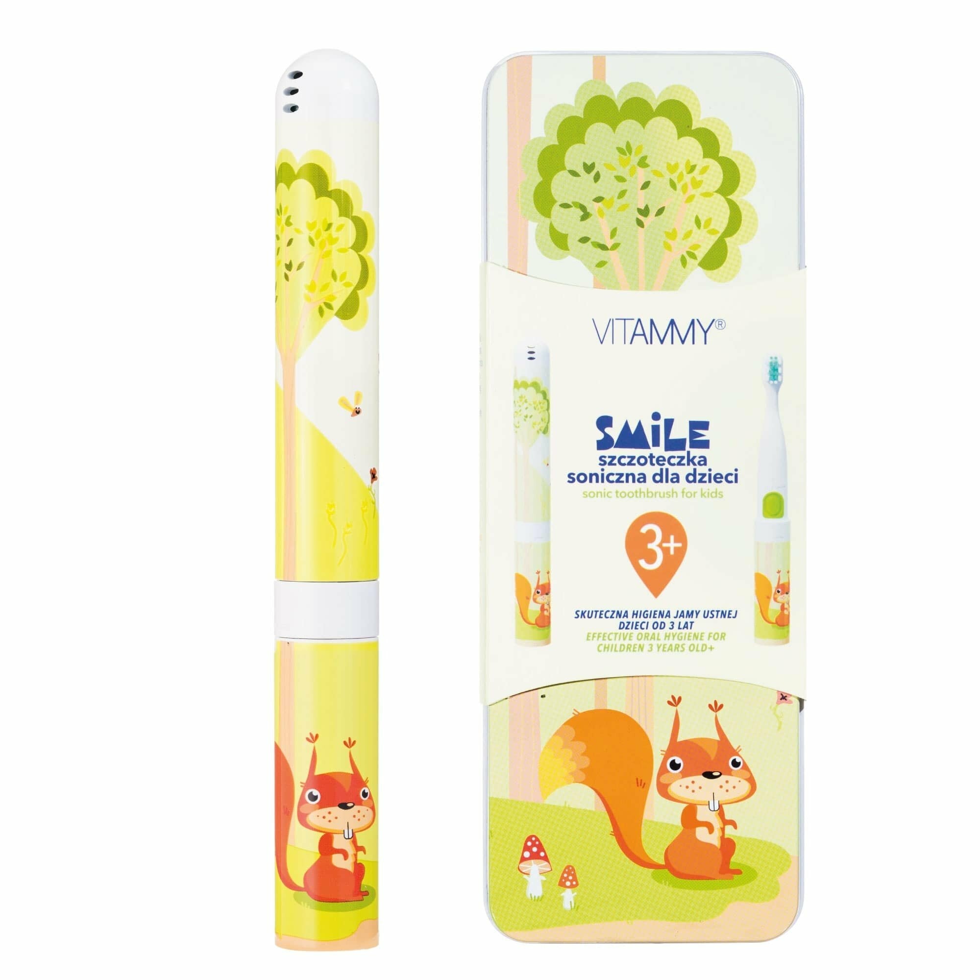 E-shop VITAMMY SMILE detská sonická zubná kefka, Veverička, od 3 rokov