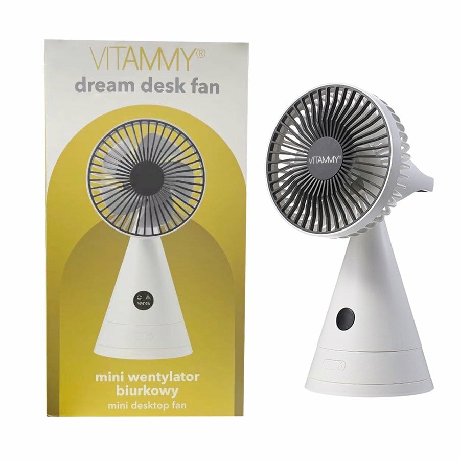 E-shop VITAMMY Dream desk fan, USB mini stolný ventilátor, šedý