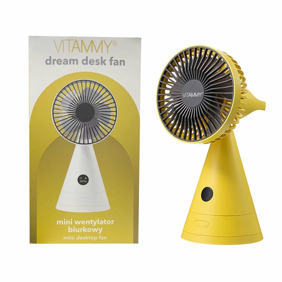 E-shop VITAMMY Dream desk fan, USB mini stolný ventilátor, žltý