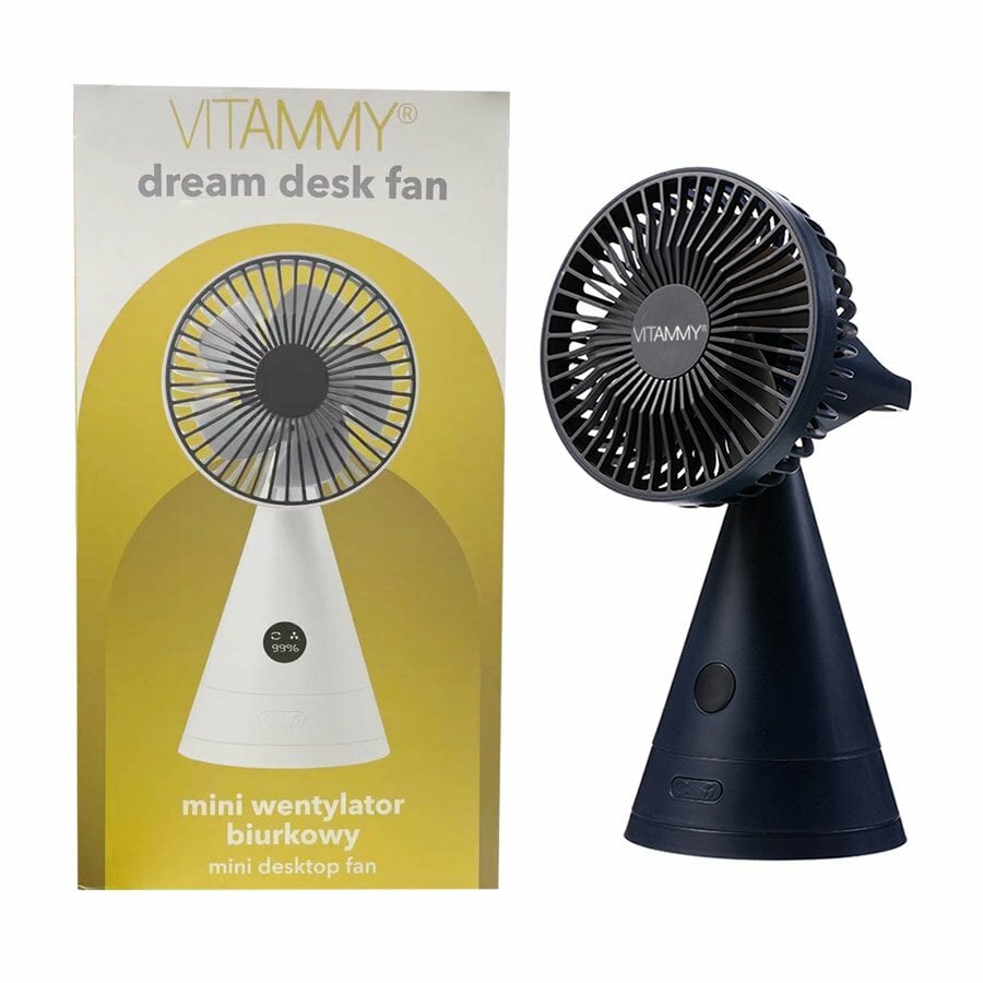 E-shop VITAMMY Dream desk fan, USB mini stolný ventilátor, čierny