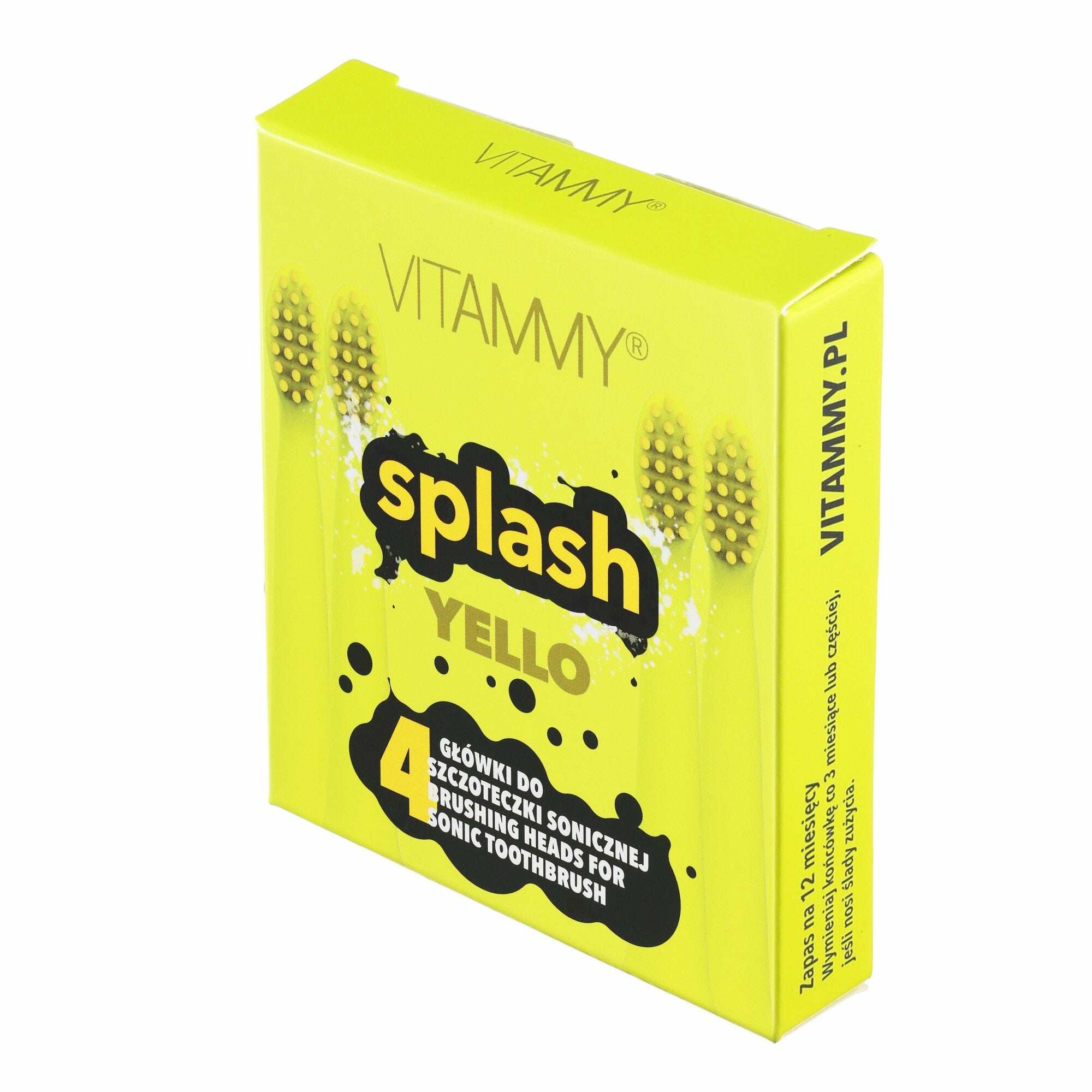 E-shop VITAMMY SPLASH, Náhradné násady na zubné kefky SPLASH, žltá/yellow/, 4ks