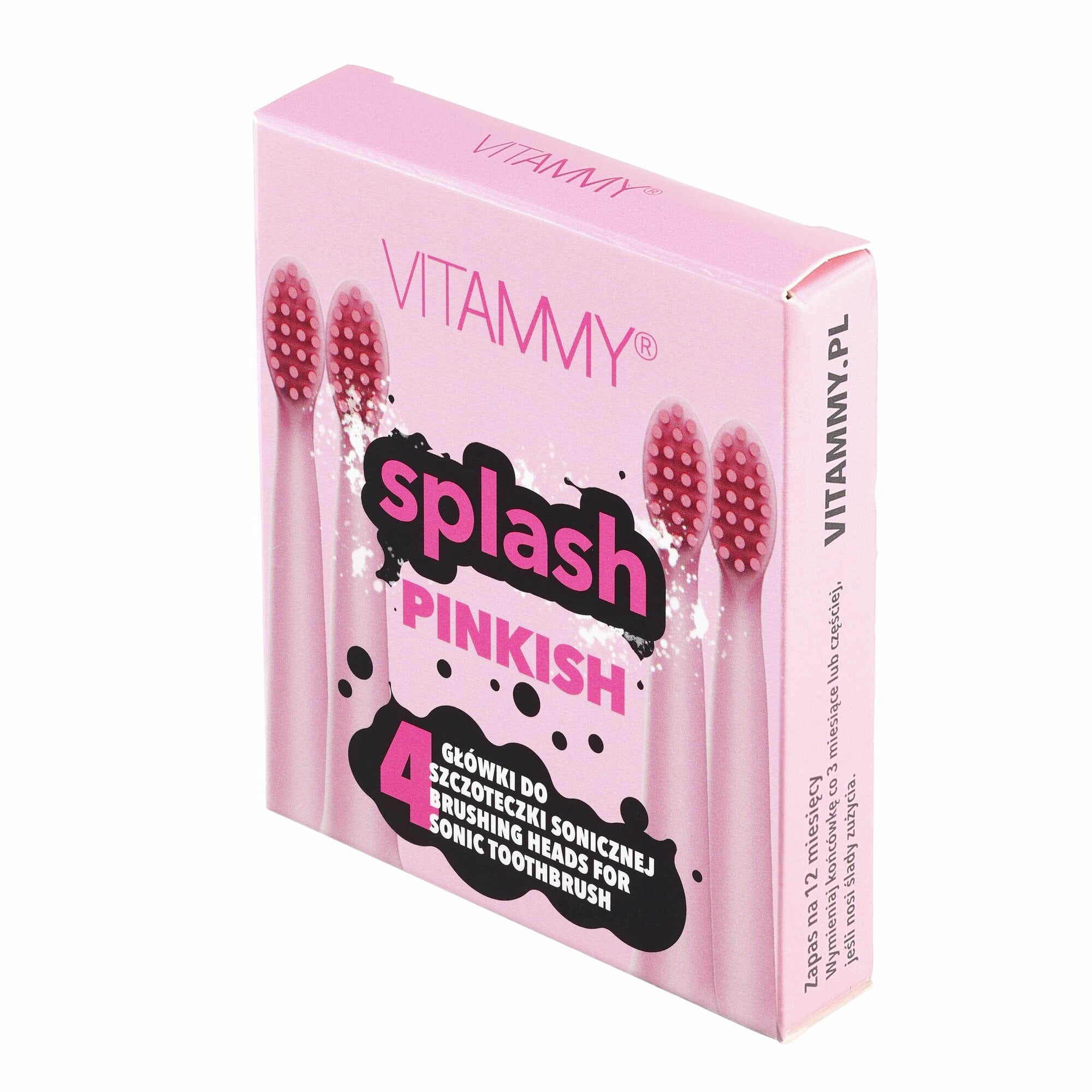 E-shop VITAMMY SPLASH, Náhradné násady na zubné kefky SPLASH, ružová/pink/, 4ks