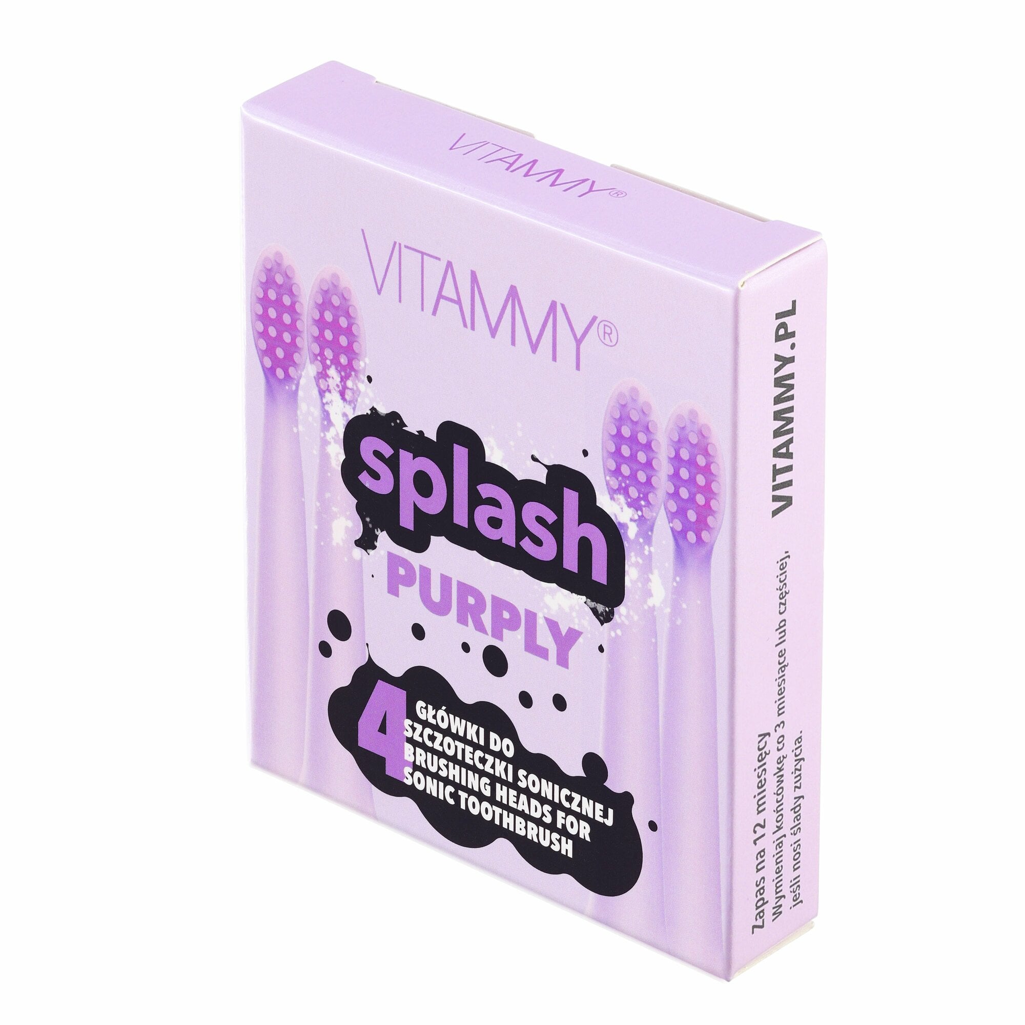 E-shop VITAMMY SPLASH, Náhradné násady na zubné kefky SPLASH, fialová/purple/, 4ks