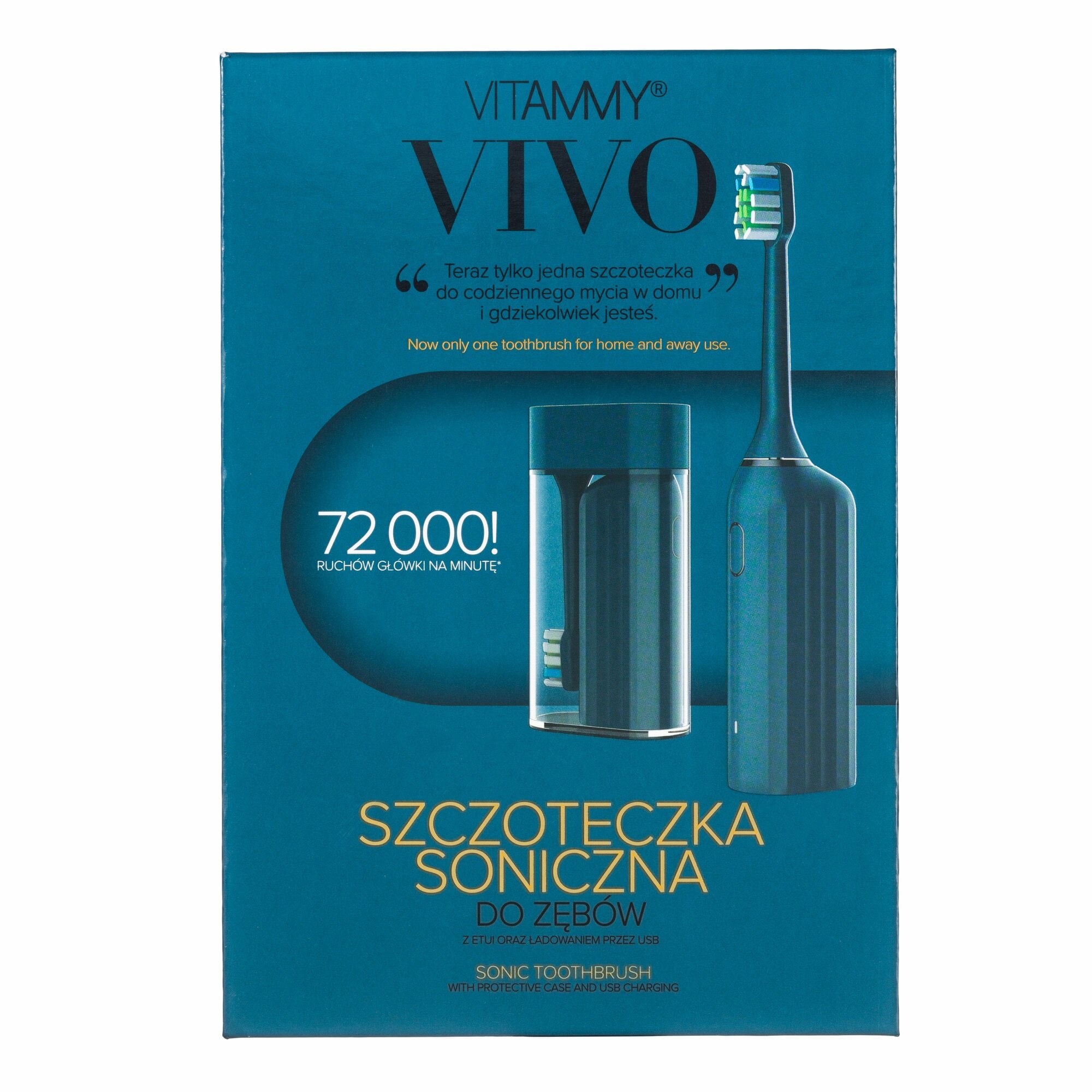 E-shop VITAMMY VIVO Pink Sonická zubná kefka s puzdrom, modrá