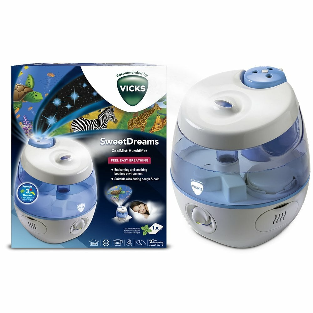E-shop VICKS SWEETDREAMS COOL MIST VUL575, Ultrazvukový zvlhčovač vzduchu s projektorom