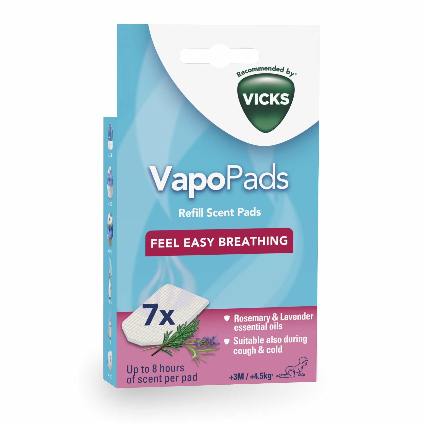 E-shop VICKS VAPOPADS VBR7, Náplne do zvlhčovačov s vôňou rozmarínu a levandule, 7ks