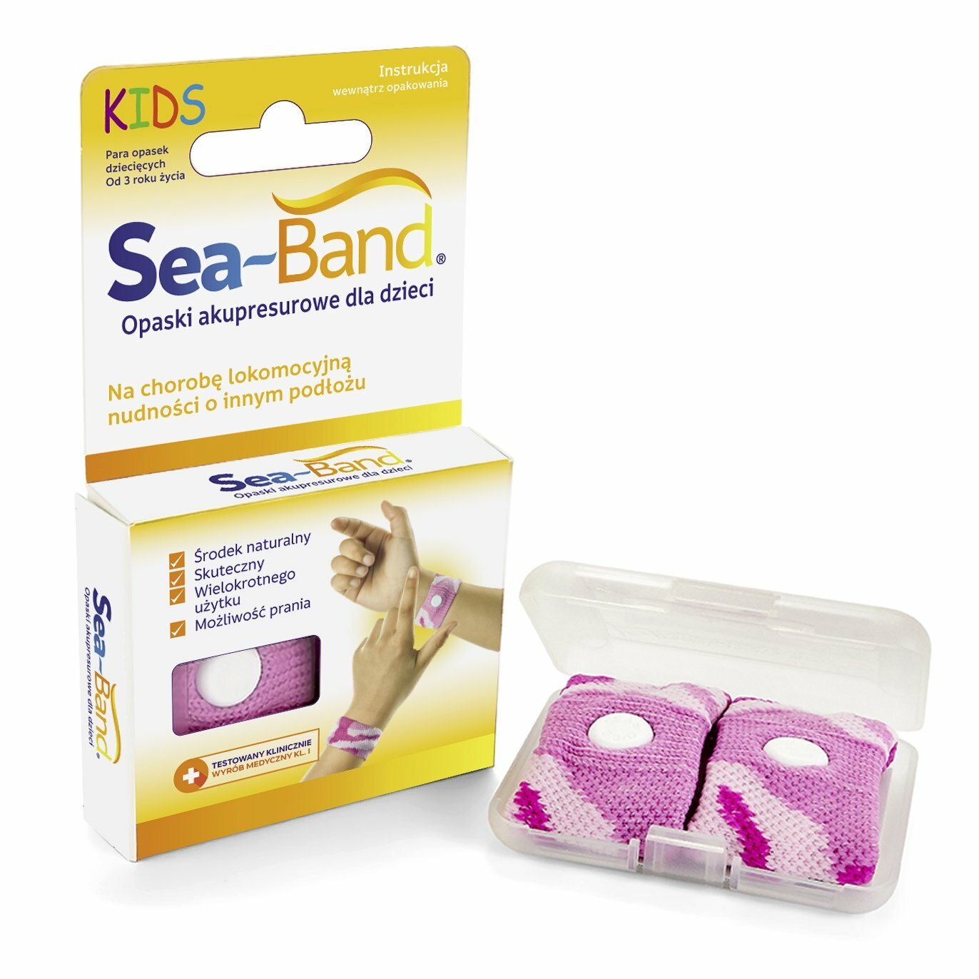 E-shop Babys SEA-BAND Akupresúrne náramky proti nevoľnosti pre deti, ružové