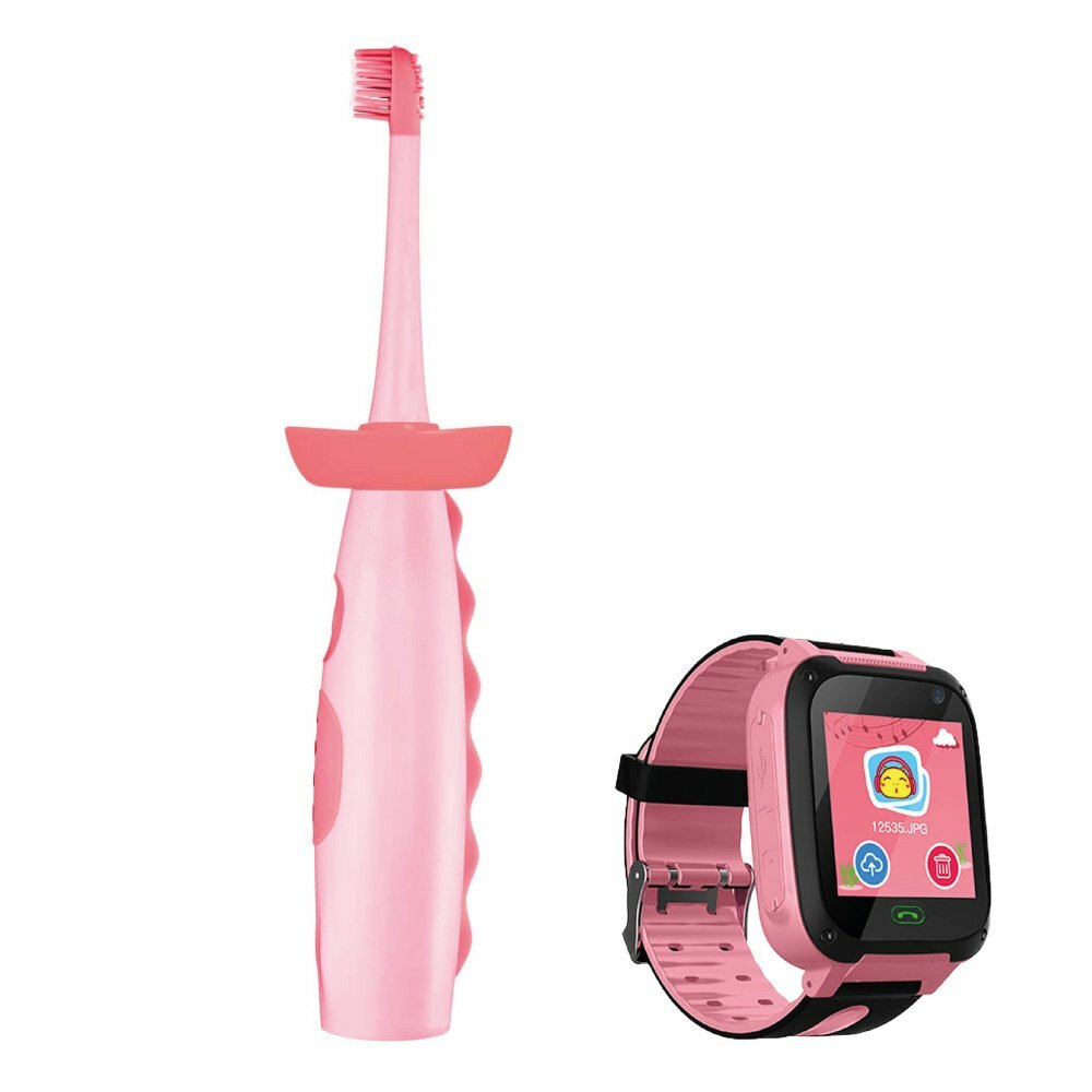 E-shop VITAMMY DINO Sonická zubná kefka dinosaurus s hodinkami Vitammy Smart Kid, ružová