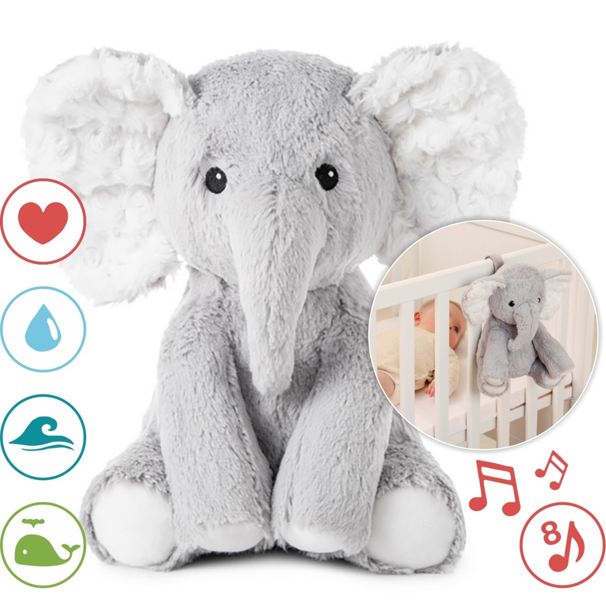 E-shop Cloud b Cloud b® Eli The Elephant ™, Zvieratko s melódiou-Sloník, 0m+