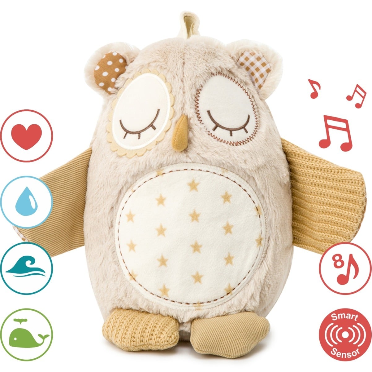 E-shop Cloud b Cloud b® Nighty Night Owl Smart Sensor™-Plyšová hračka/Zvieratko s melódiou- Sova, 0m+