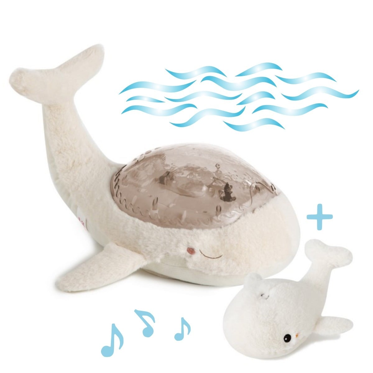 E-shop Cloud b Cloud b®Tranquil Whale™- Nočné svetielko - Veľrybia rodina, biela
