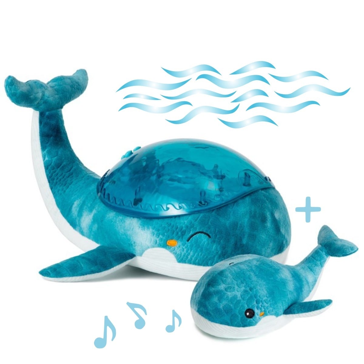 E-shop Cloud b Cloud b®Tranquil Whale™- Nočné svetielko - Veľrybia rodina, modrá