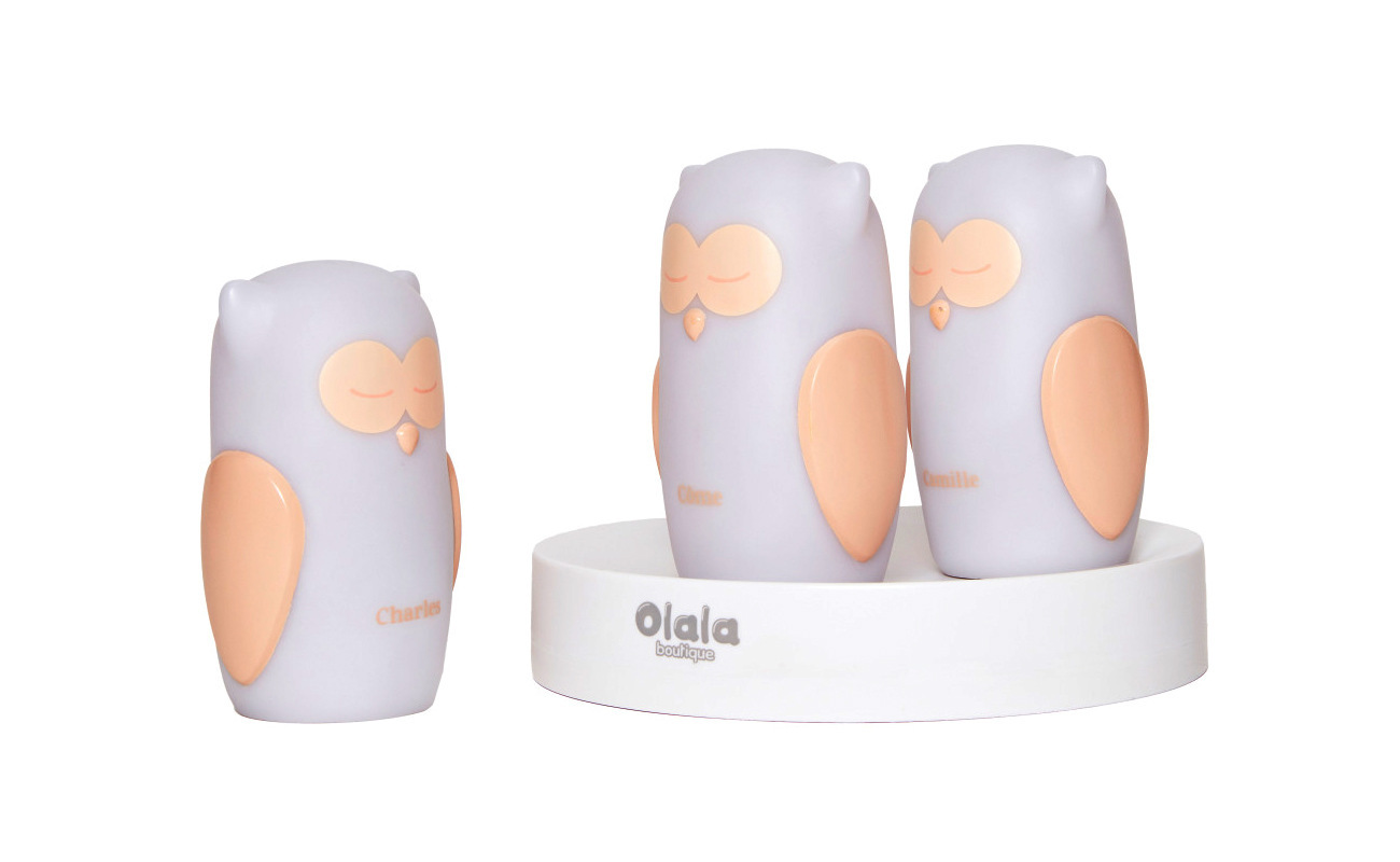 E-shop Olala Boutique LED Nočné svetielka Sovy, 3ks, biela