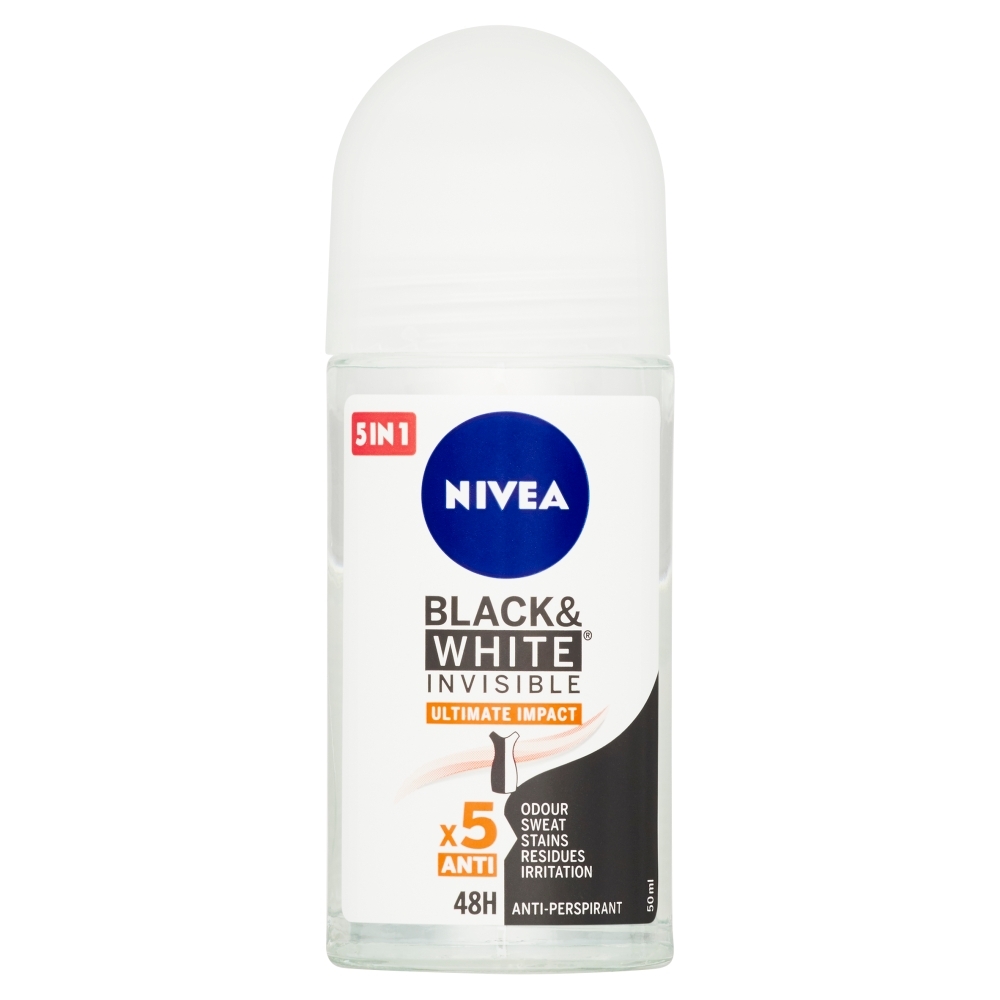 E-shop NIVEA Black & White Invisible Ultimate Impact Guľôčkový antiperspirant, 50 ml
