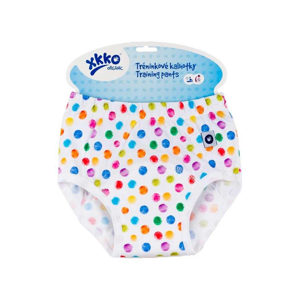 E-shop XKKO Tréningové nohavičky Organic - Watercolor Polka Dots, veľkosť M