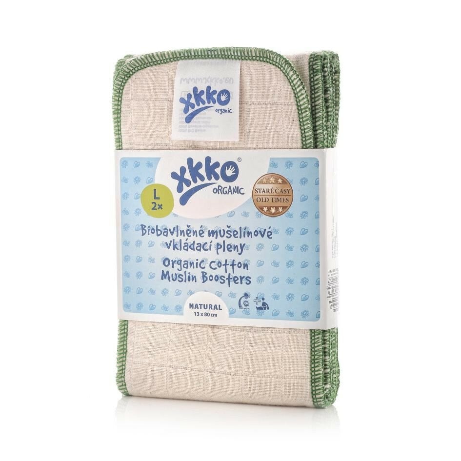 E-shop XKKO Organic Old Times - Natural, Vkladacie plienky, veľkosť L (2ks)