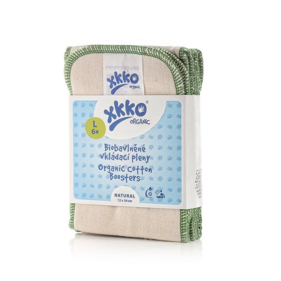 E-shop XKKO Organic Twill - Natural, Vkladacie plienky, veľkosť L (6ks)