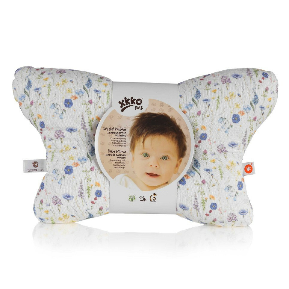 E-shop XKKO BMB Vankúš z bambusového mušelínu, Blue Wildflowers