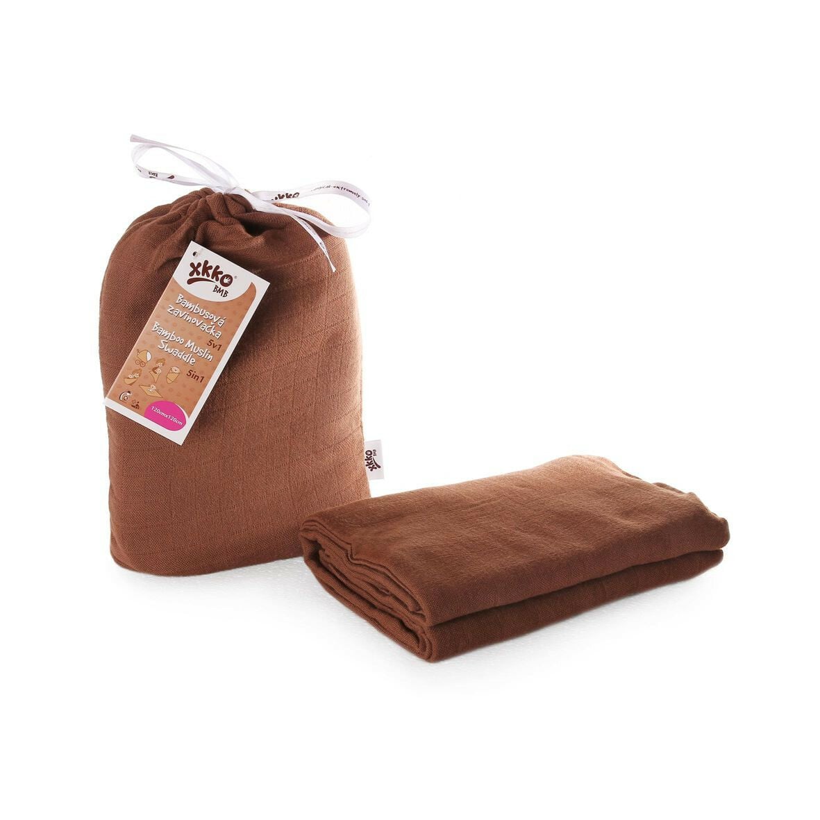 E-shop XKKO BMB zavinovačka - osuška, 120x120 Milk Choco