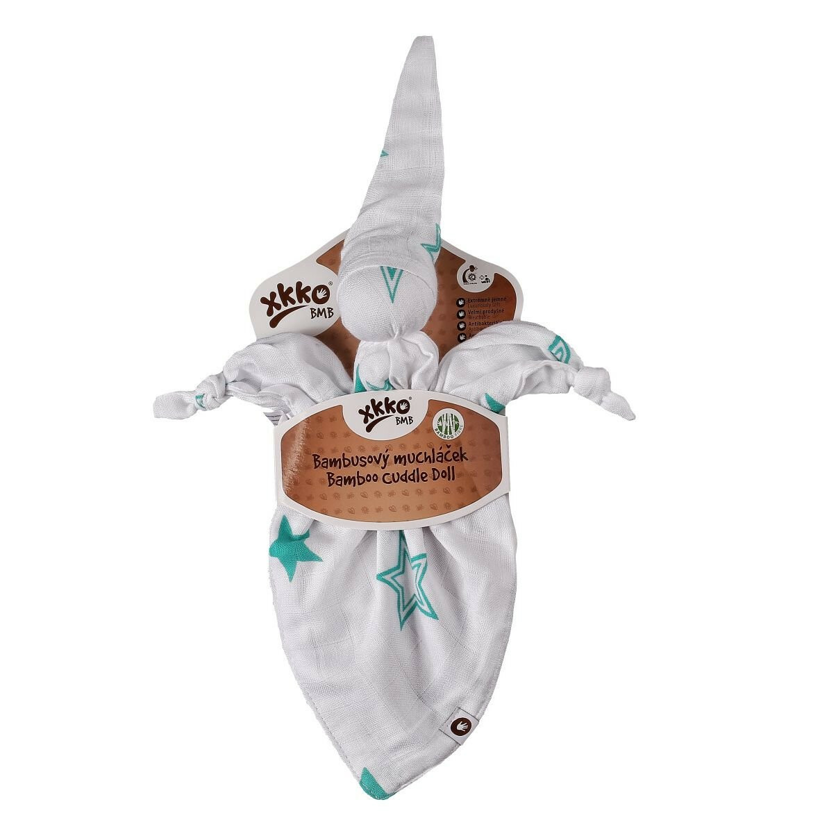 E-shop XKKO Bambusový maznáčik - Turquoise Stars