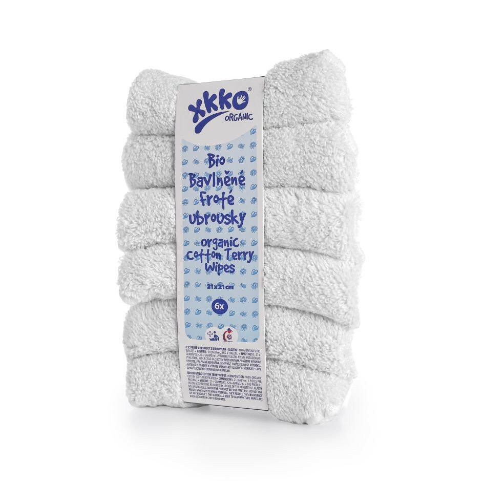E-shop XKKO BIO bavlnené obrúsky Organic, 21x21, biele