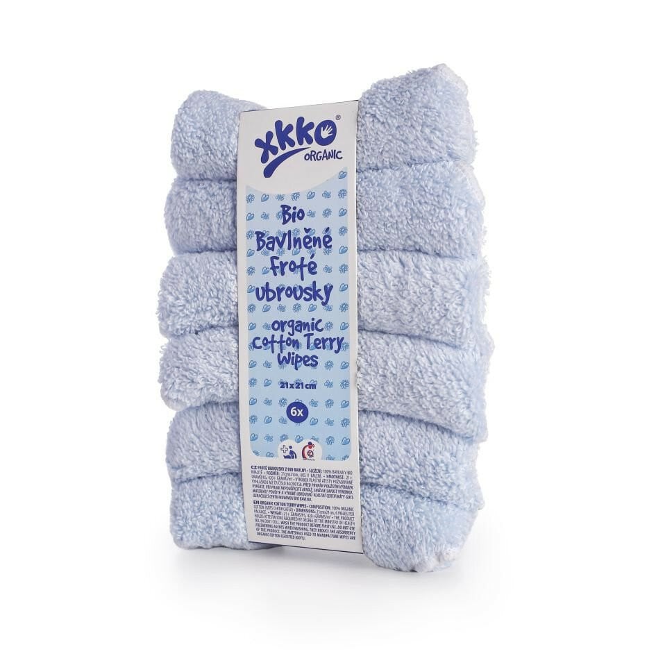 E-shop XKKO BIO bavlnené obrúsky Organic, 21x21, modré