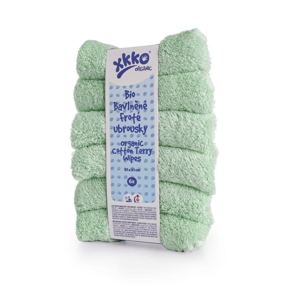 E-shop XKKO BIO bavlnené obrúsky Organic, 21x21, mint
