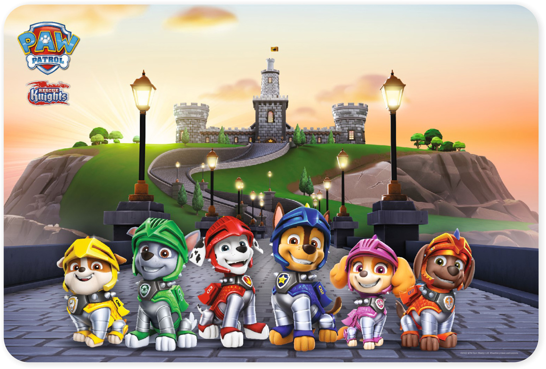 E-shop Nickelodeon Filcová podložka, Paw Patrol, Zámok, 75x112cm