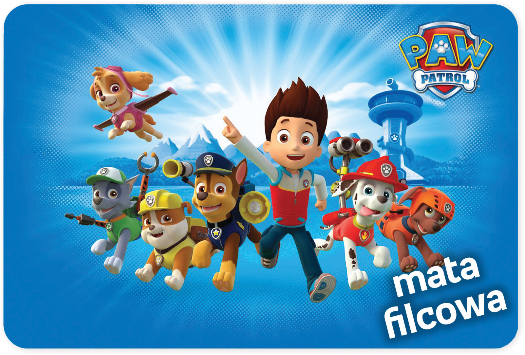 E-shop Nickelodeon Filcová podložka, Paw Patrol, modrá, 100x150cm