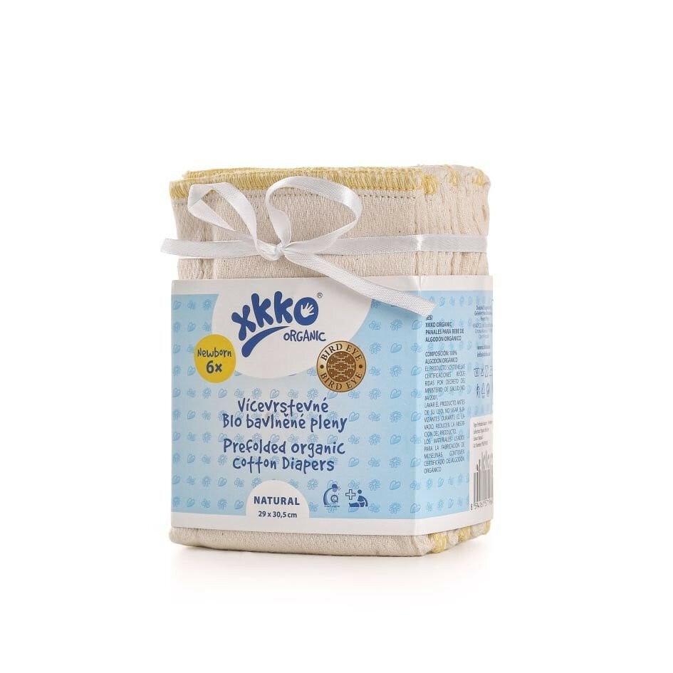 E-shop XKKO Organic Viacvrstvové plienky (4/6/4) BirdEye NATURAL - Newborn