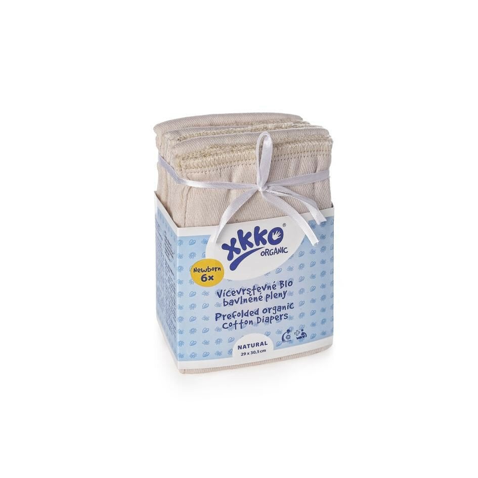 E-shop XKKO Organic Viacvrstvové plienky (4/8/4) NATURAL - Newborn