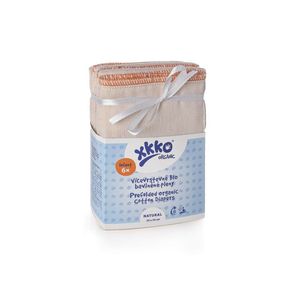 E-shop XKKO Organic Viacvrstvové plienky (4/8/4) NATURAL - Infant