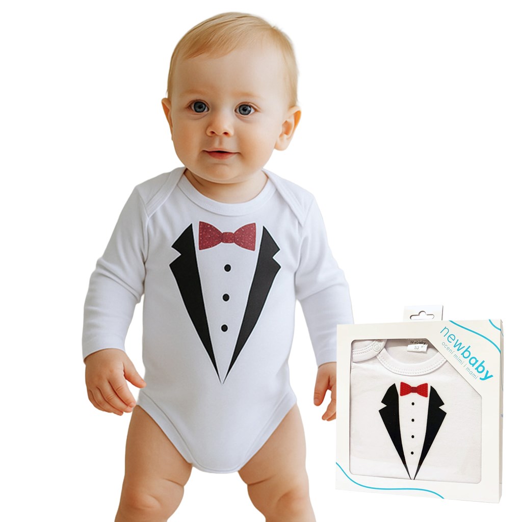 E-shop Body s potlačou New Baby smoking - darčekové balenie, 50 - 50668