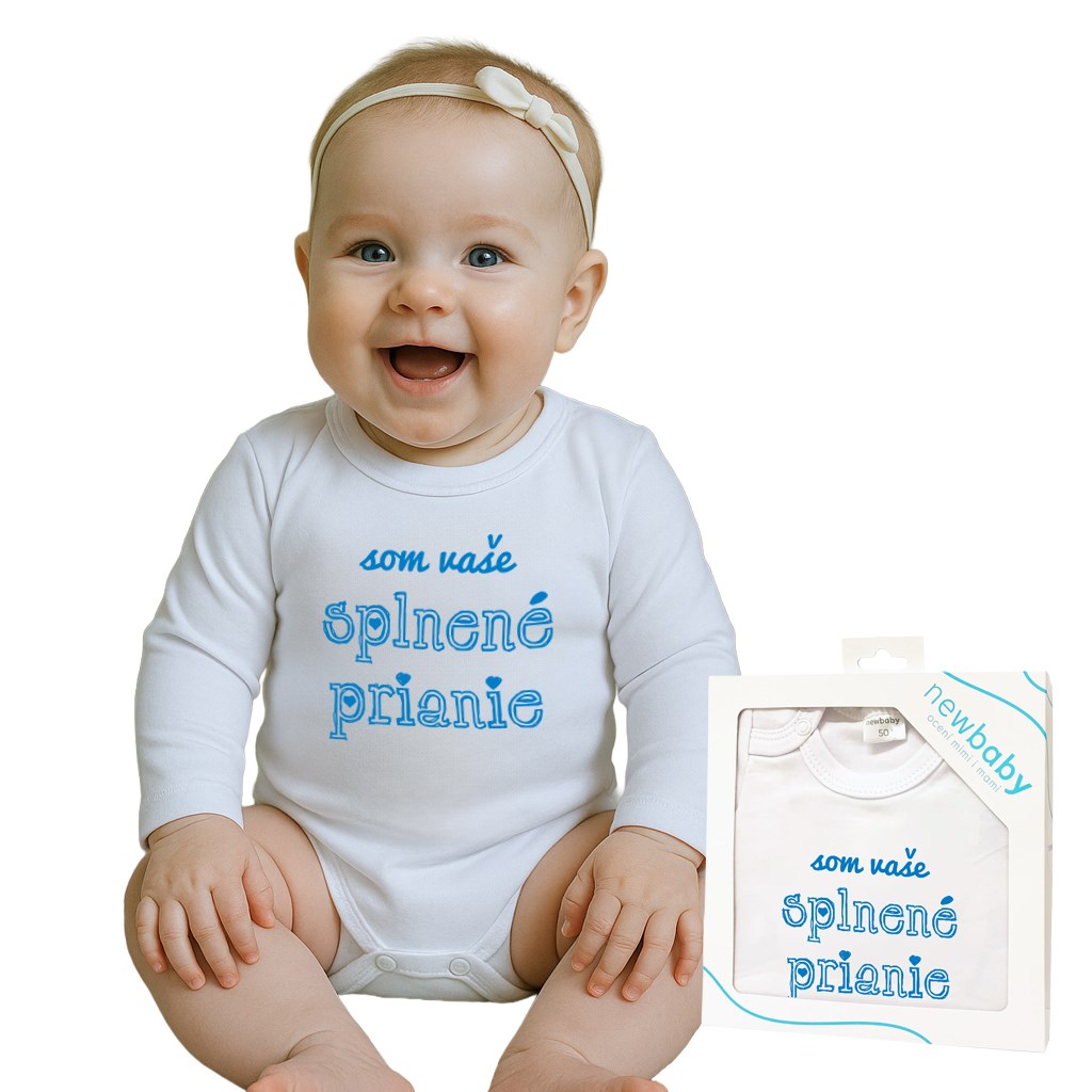 E-shop Body s potlačou New Baby som vaše splnené prianie - darčekové balenie, 86 (12-18m) - 50681