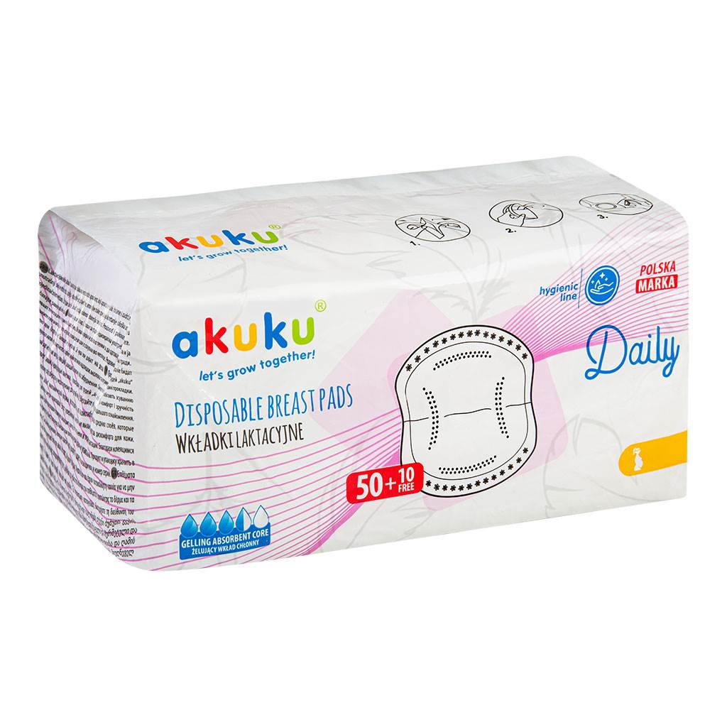 E-shop Laktačné prsné vložky Akuku 60 ks - 52455