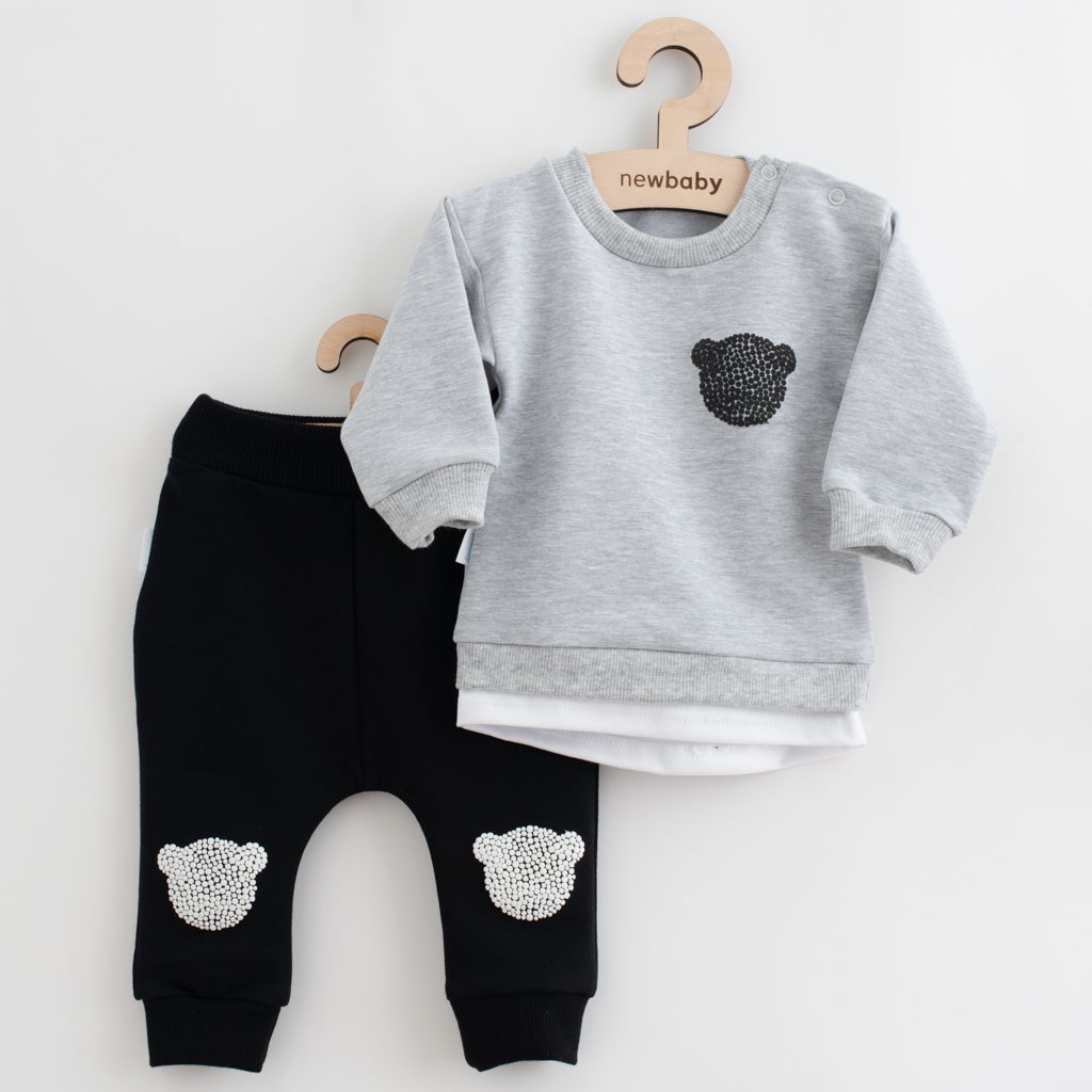 E-shop Dojčenská súprava tričko a tepláčky New Baby Brave Bear ABS sivá, 56 (0-3m) - 51947