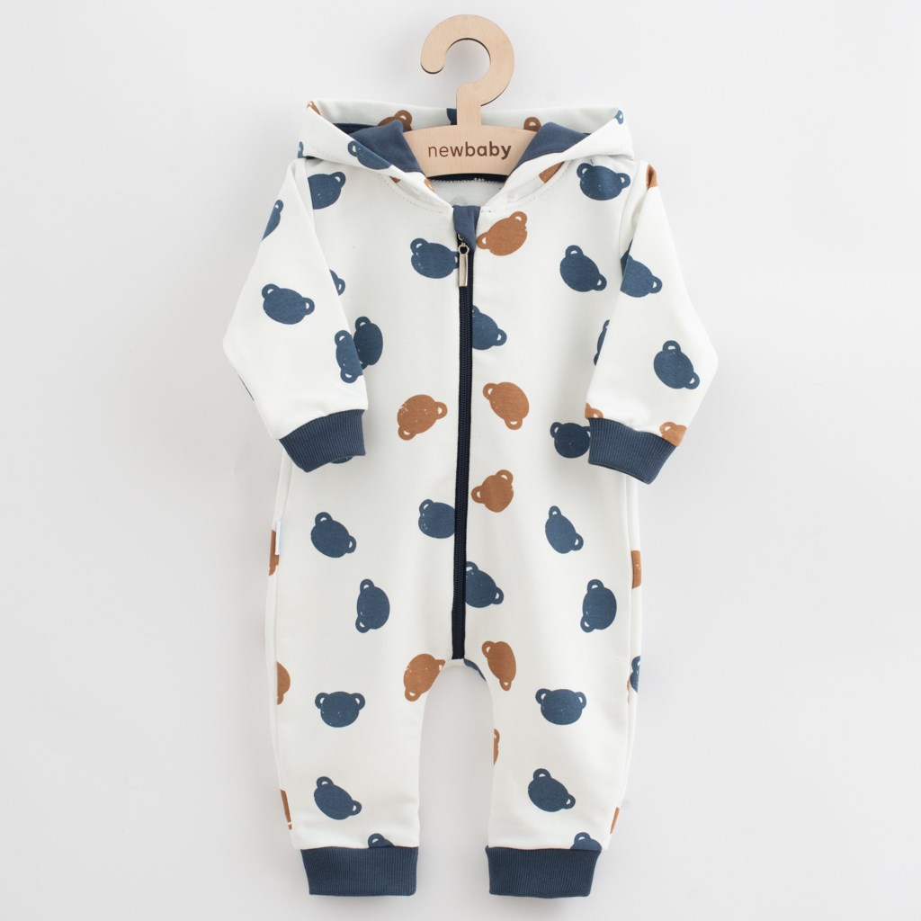 E-shop Dojčenský teplákový overal New Baby Little One modrá, 92 (18-24m) - 52021
