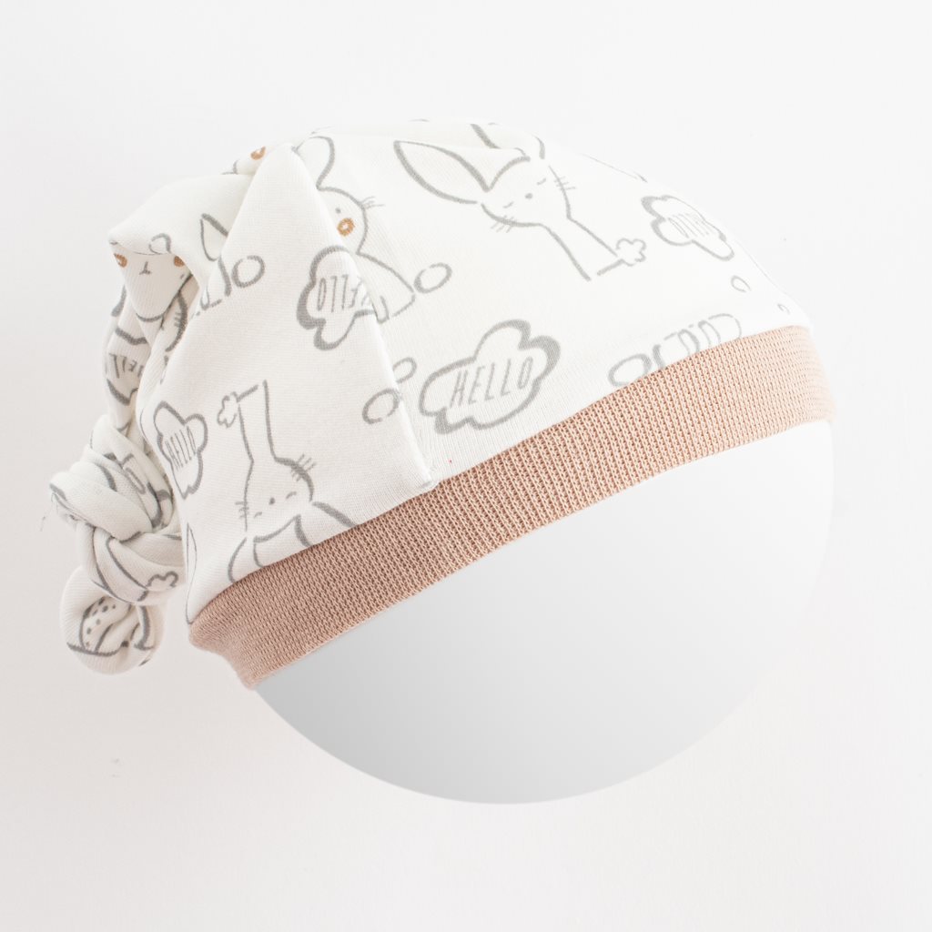 E-shop Dojčenská bavlnená čiapočka New Baby Rabbit friends, 80/86 - 52234