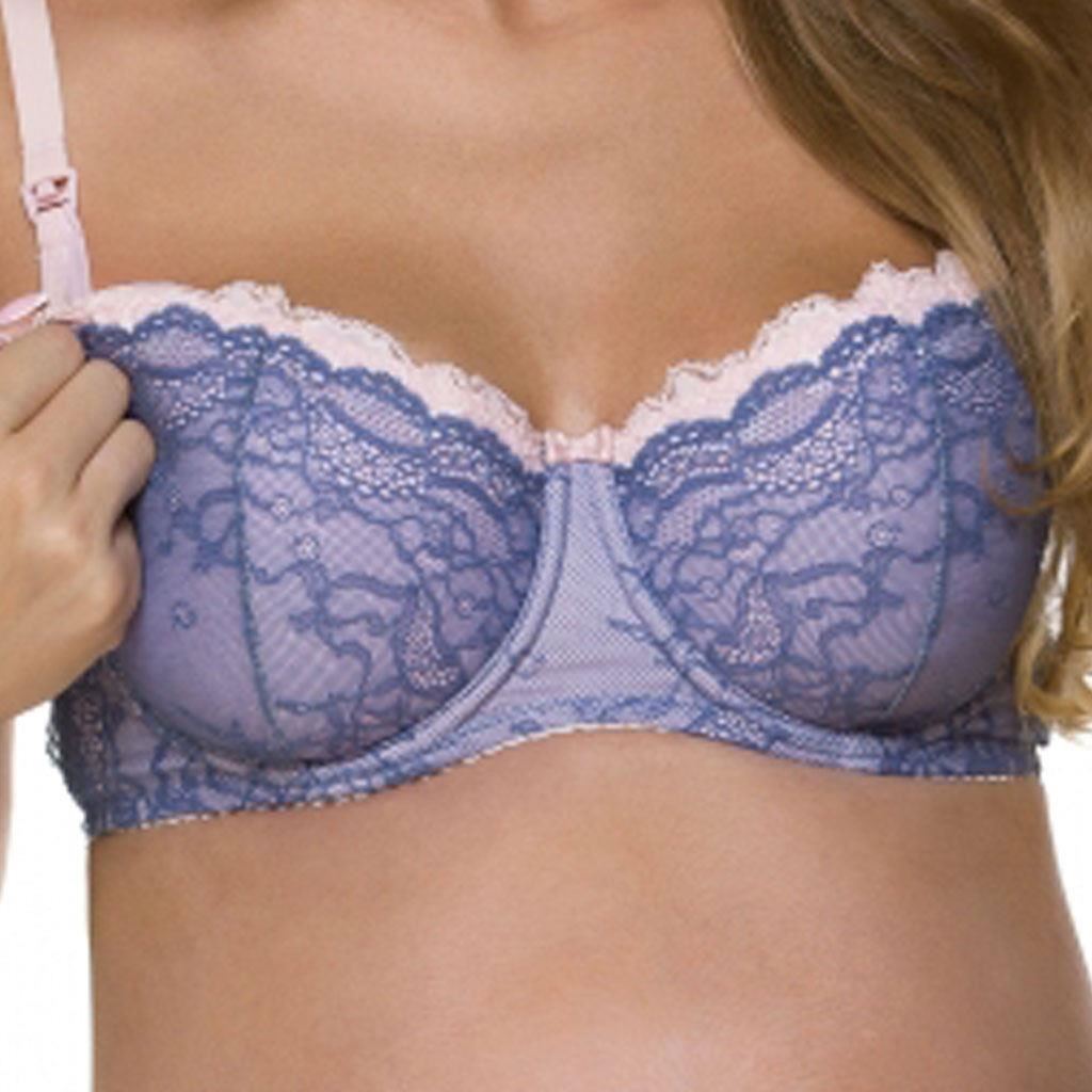 E-shop Krajková dojčiaca podprsenka New Baby Emily modrá, 70E - 52495