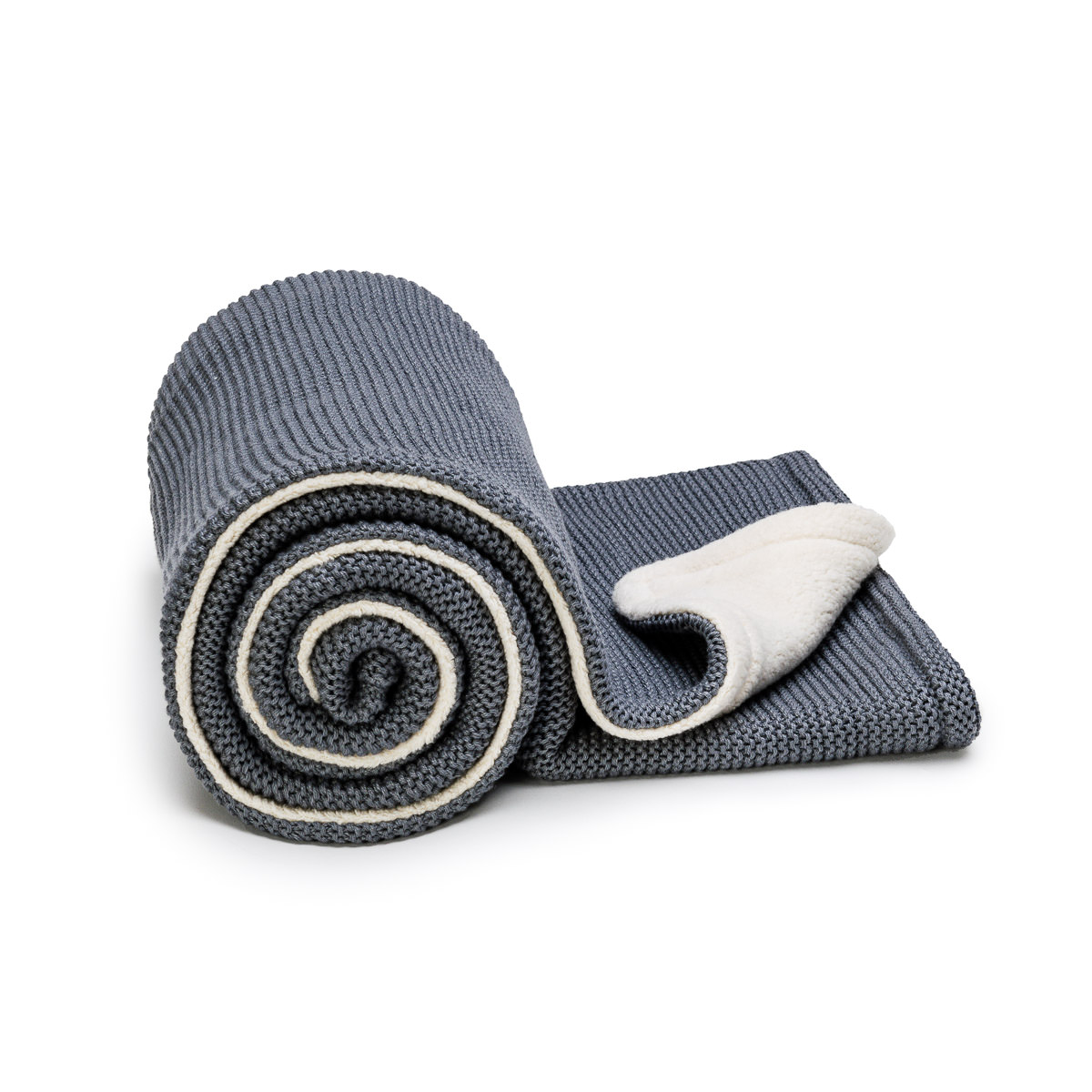 E-shop T-TOMI Pletená deka WARM Dark grey waves