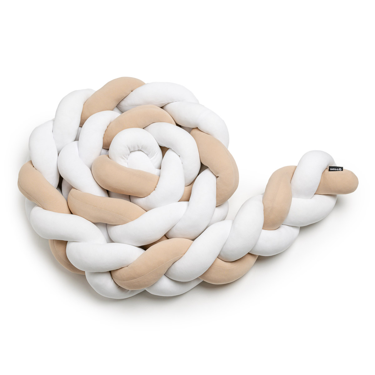 E-shop T-TOMI Pletený mantinel 180 cm White + Beige