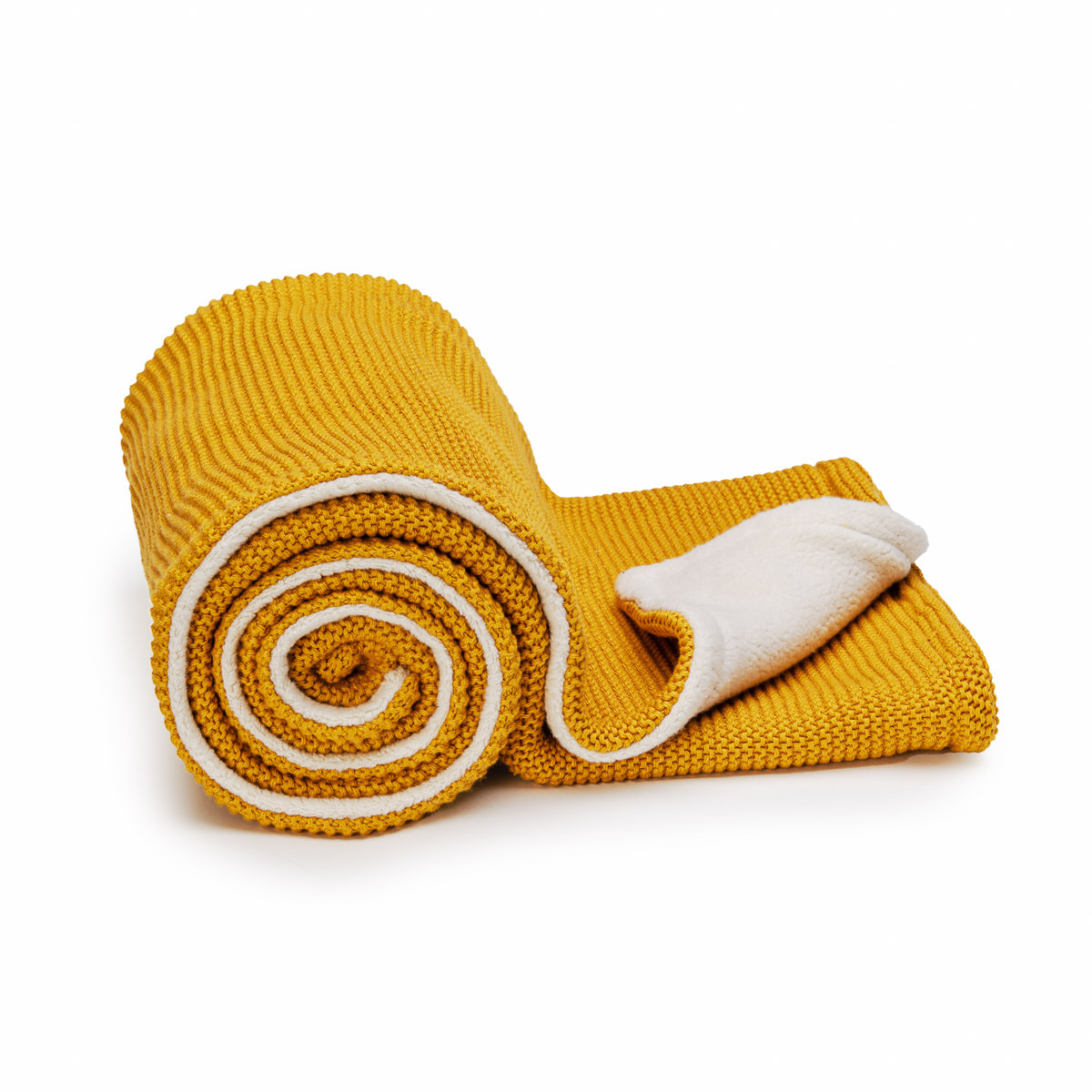 E-shop T-TOMI Pletená deka WARM Mustard waves